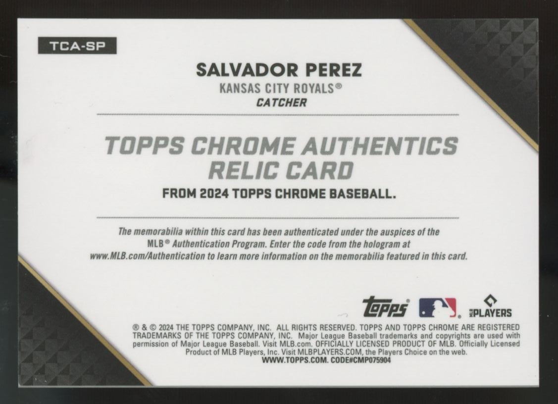 2024 Topps Chrome Authentic Salvador Perez Orange Refractor Patch /25 #TCA-SP