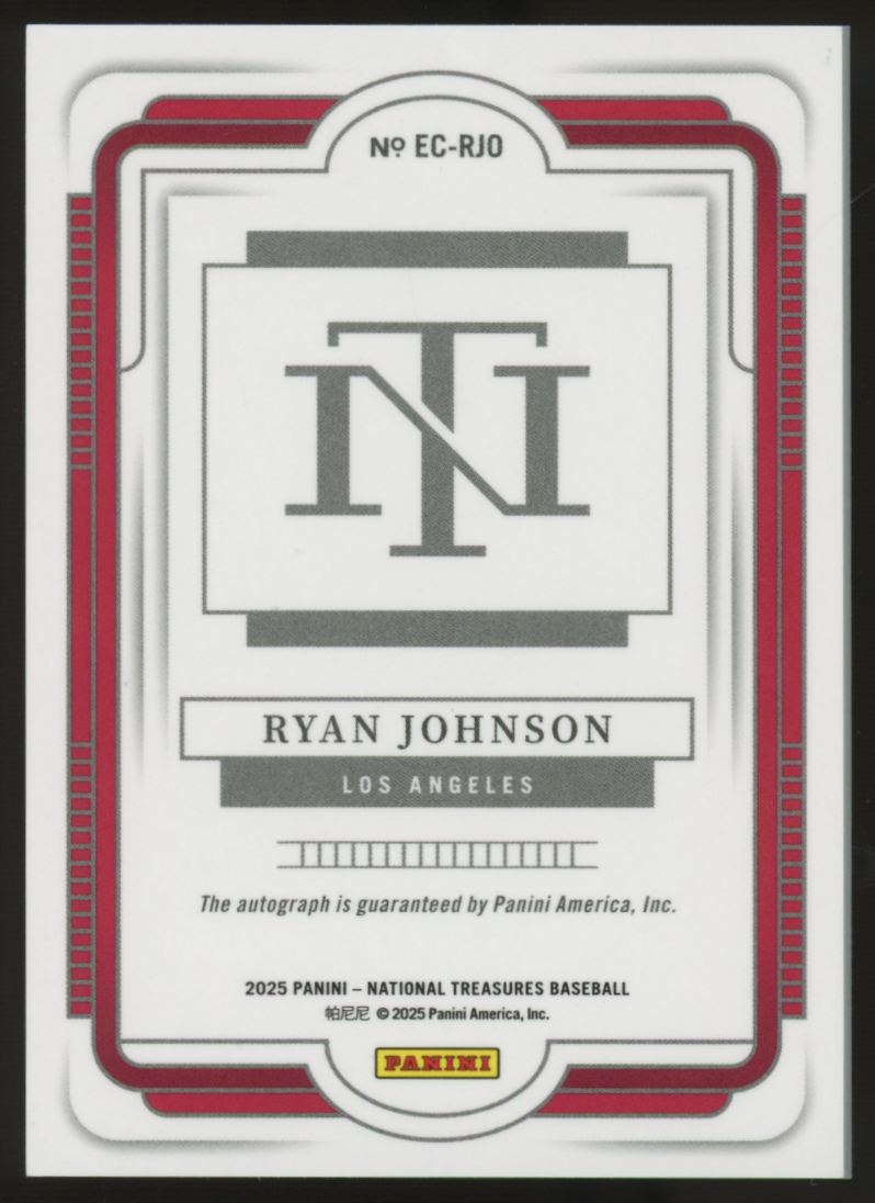 2025 National Treasures Ryan Johnson Ecklar's Choice Auto Blue /49 #EC-RJO