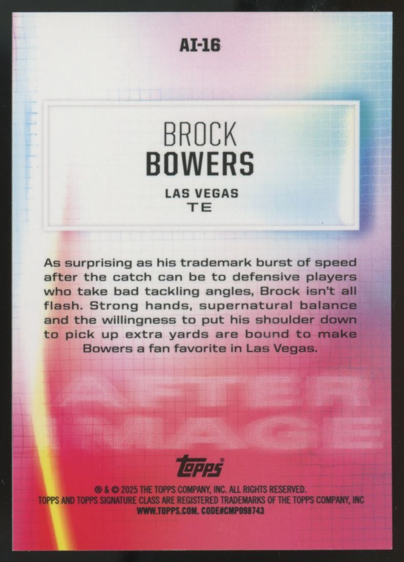 2024 Topps Signature Class Brock Bowers RC Red After Image /25 #AI-16