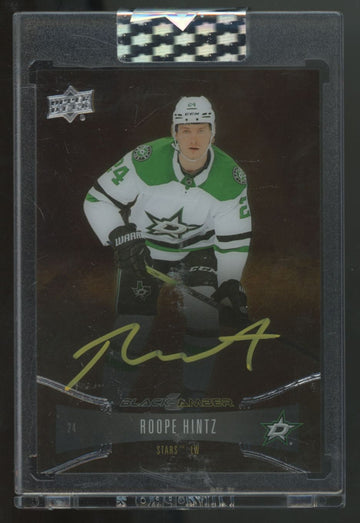 2021-22 Upper Deck Clear Cut Roope Hintz Black Amber Auto #BA-RH