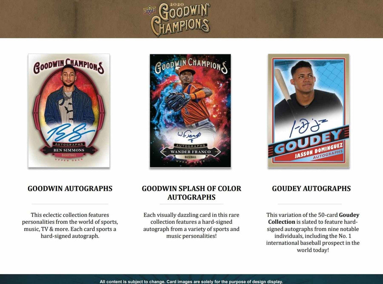 2020 Upper Deck Goodwin Champions Hobby Box