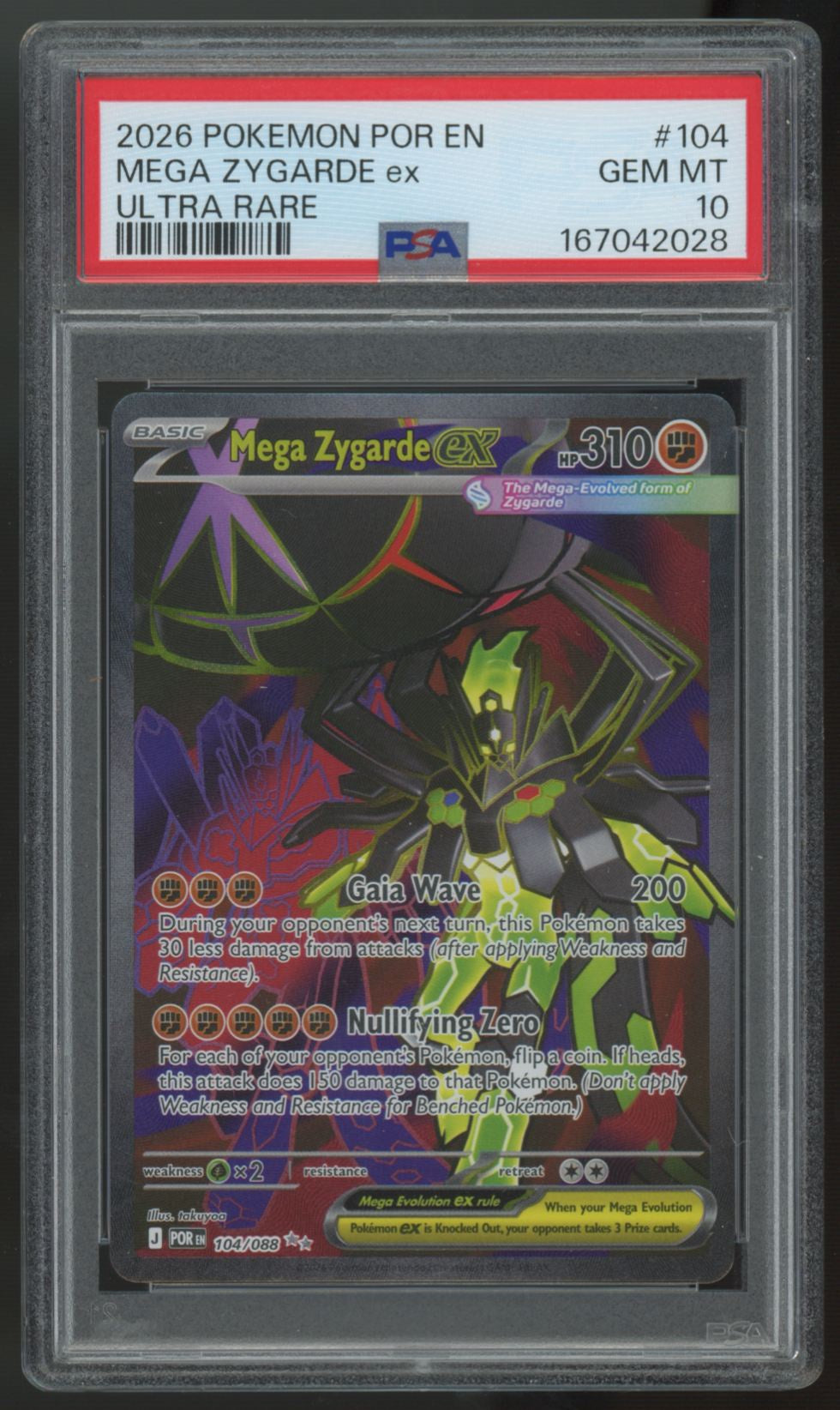 2026 Pokemon Mega Zygarde ex Perfect Order Ultra Rare #104 PSA 10