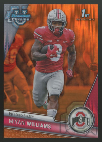 2023 Bowman University Chrome Miyan Williams 1st Orange Flash /25 #110