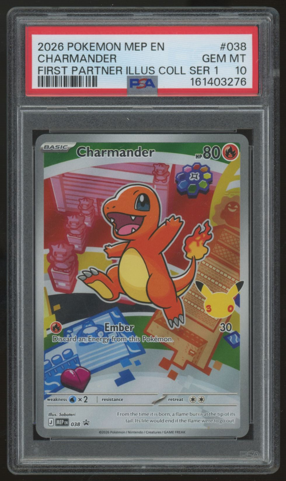 2026 Pokemon Charmander First Partner Collection Promo #38 PSA 10