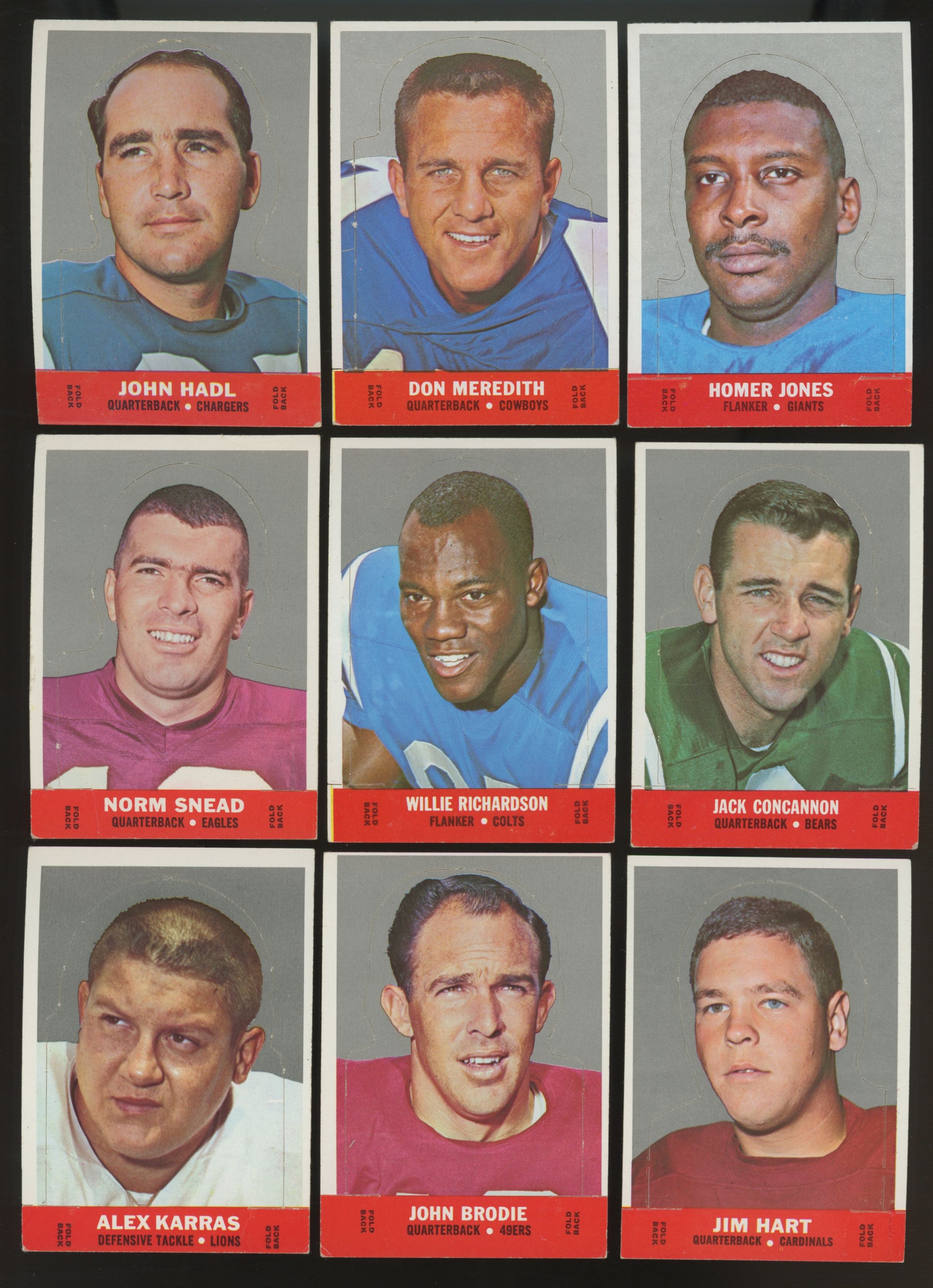 1968 Topps Football Stand-Up Complete Set (22) EX