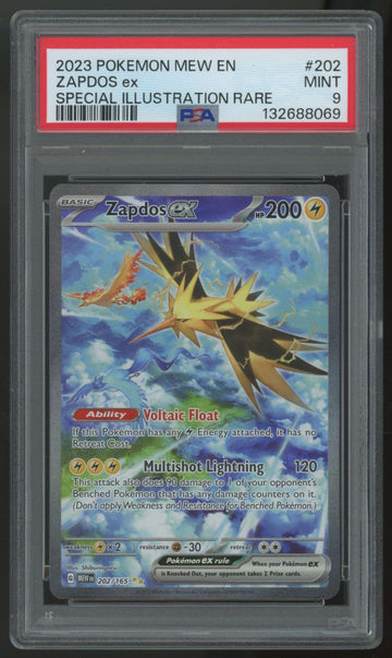 2023 Pokemon Zapdos ex 151 Special Illustration Rare #202 PSA 9 (B)