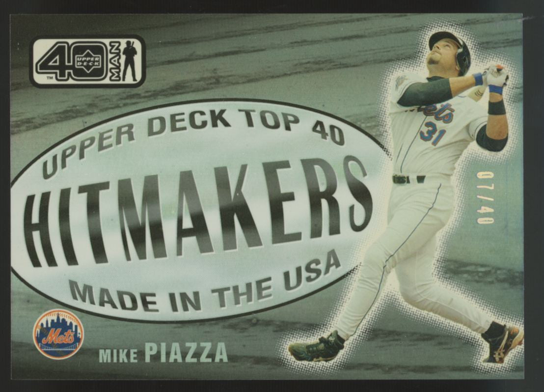 2002 Upper Deck 40 Man Mike Piazza Top 40 Hitmakers Electric Rainbow /40 #1069