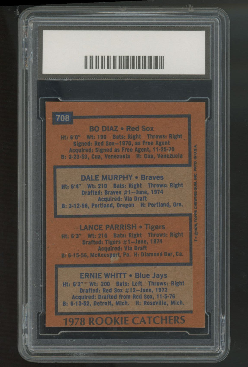 1978 Topps Dale Murphy/Lance Parrish RC Rookie Catchers #708 RGA 10