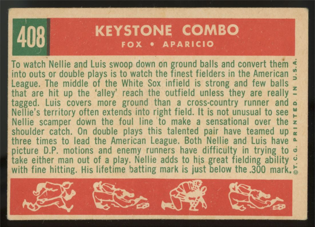 1959 Topps Keystone Combo Fox/Aparicio #408 EX