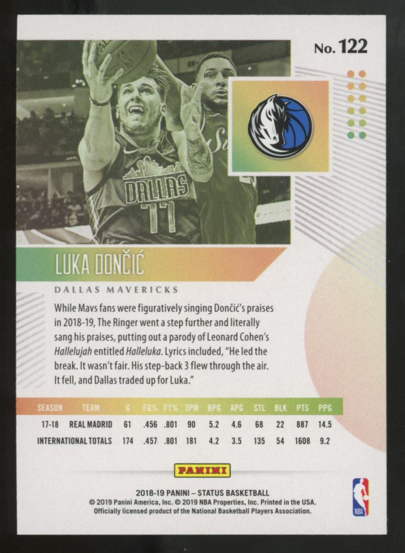 2018-19 Panini Status Luka Doncic RC Green #122