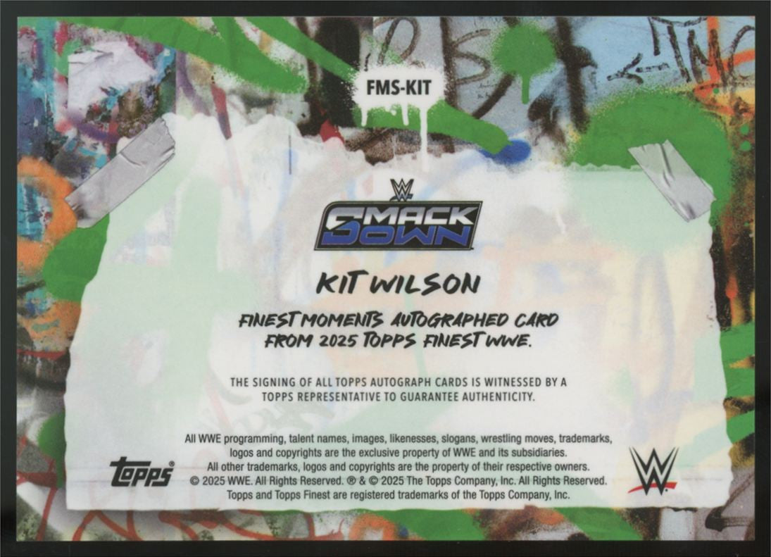 2025 Topps Finest WWE Kit Wilson Gold Refractor Moments Auto /50 #FMS-KIT