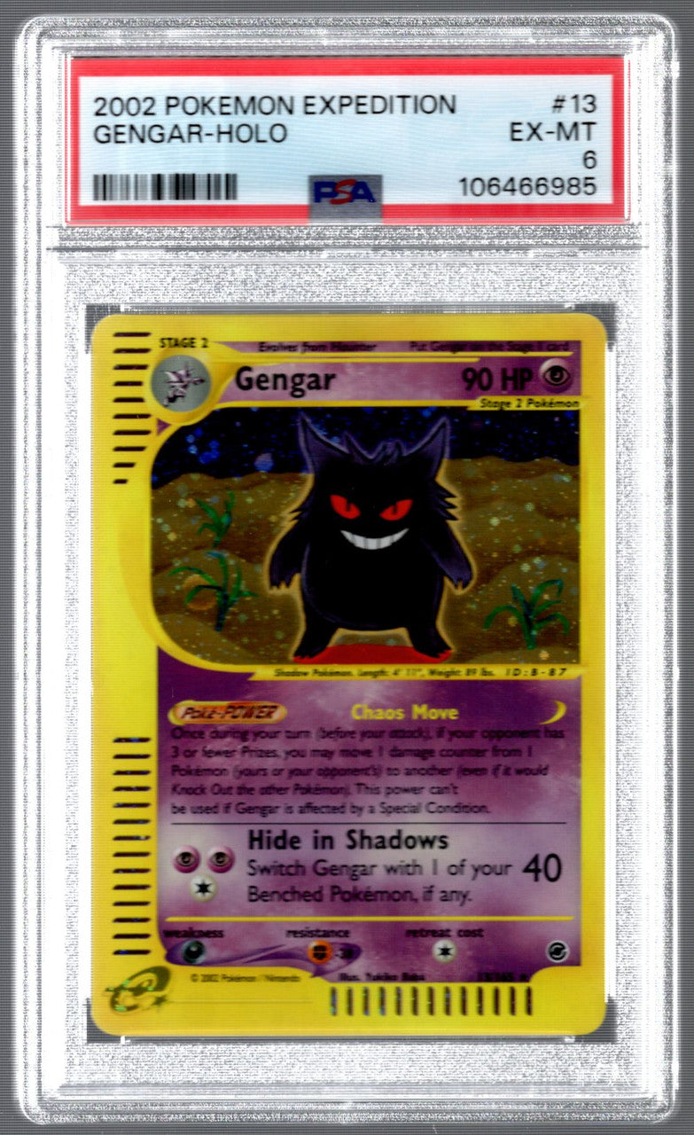 2002 Pokemon Gengar Expedition Holo #13 PSA 6