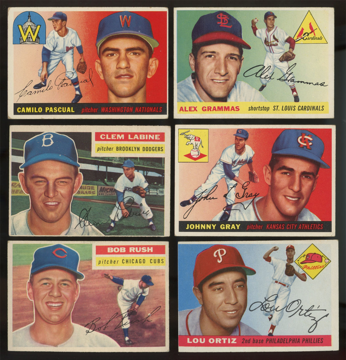 1954/1955/1956 Topps Baseball (Lot Of 18) VG
