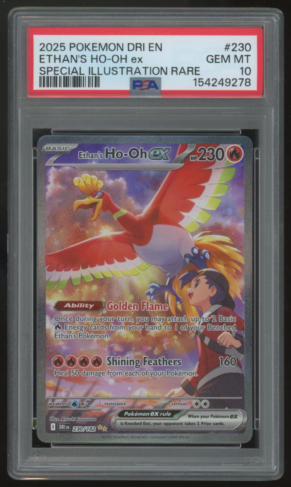 2025 Pokemon Ethan's Ho-Oh Destined Rivals Special Illustration Rare #230 PSA 10