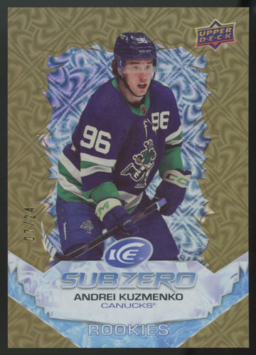 2022-23 Upper Deck Ice Andrei Kuzmenko Rookie Gold Sub Zero /24 #SZ-AK