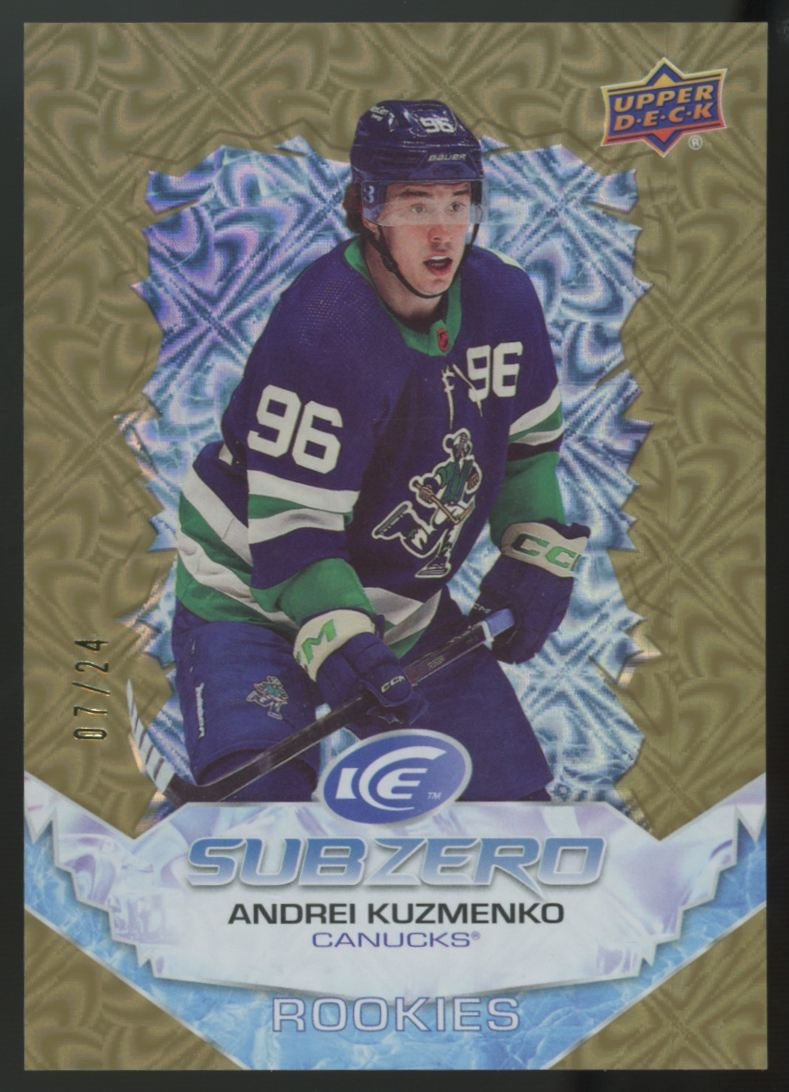 2022-23 Upper Deck Ice Andrei Kuzmenko Rookie Gold Sub Zero /24 #SZ-AK