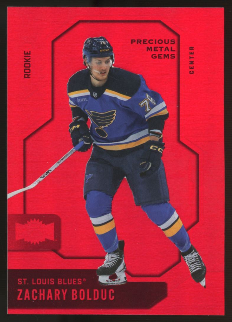 2024/25 UD Metal Universe Zachary Bolduc Precious Metal Gems PMG Red /100 #149