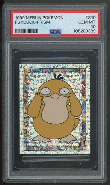 1999 Merlin Pokemon Psyduck Prism #S10 PSA 10
