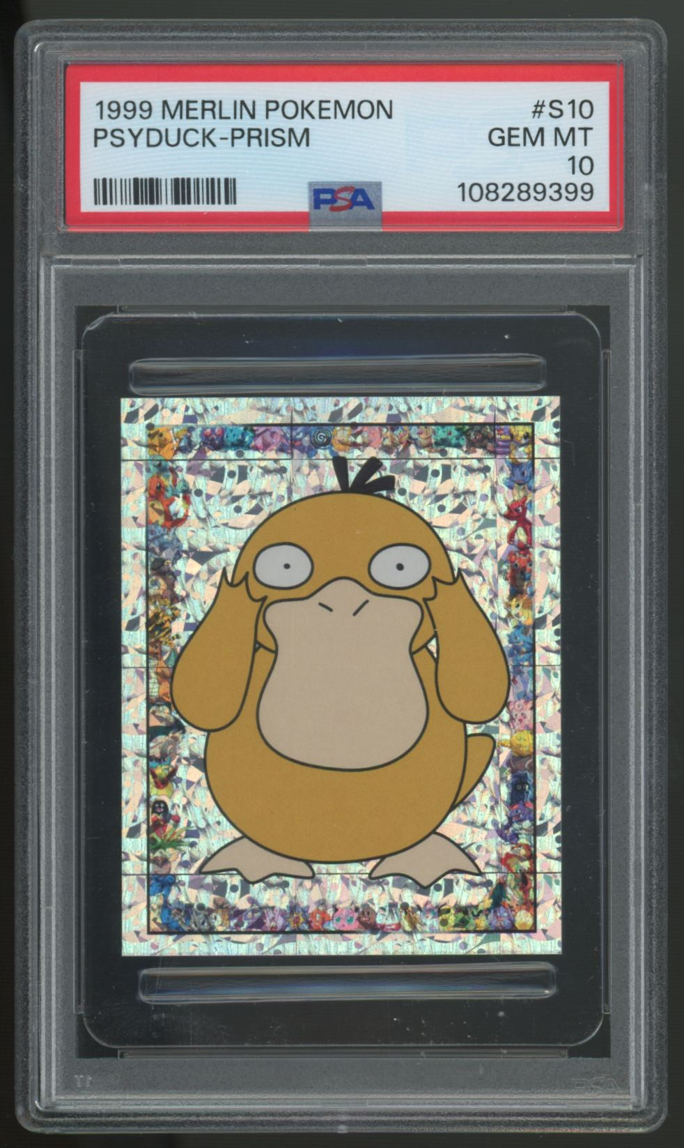 1999 Merlin Pokemon Psyduck Prism #S10 PSA 10