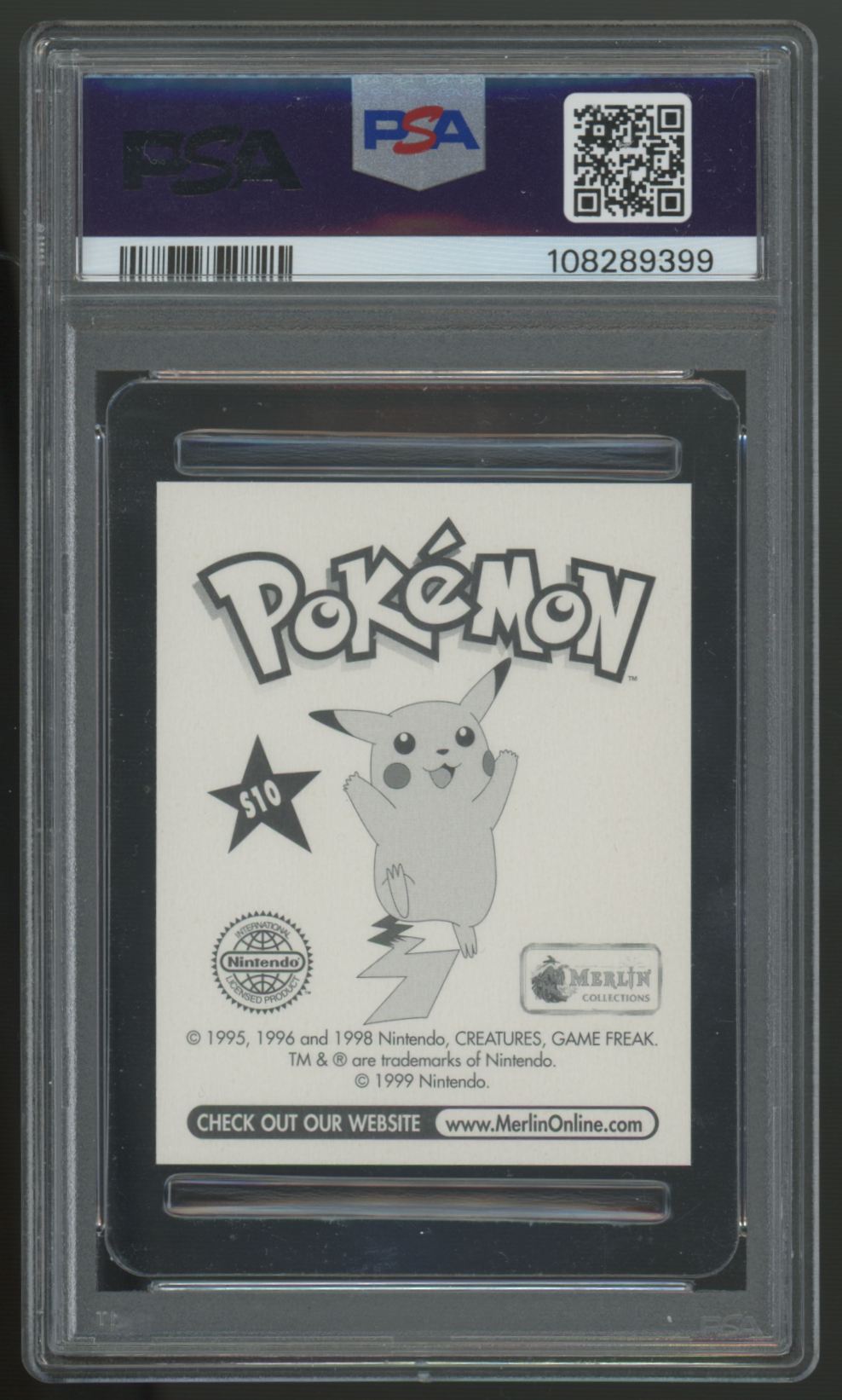 1999 Merlin Pokemon Psyduck Prism #S10 PSA 10