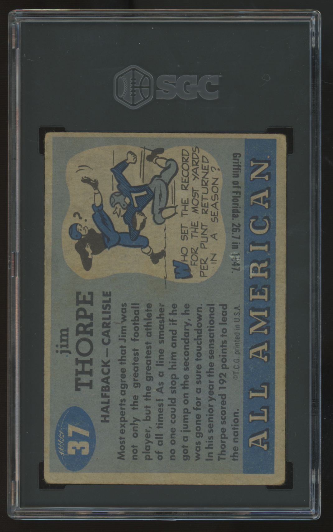 1955 Topps All American Jim Thorpe #37 SGC 4