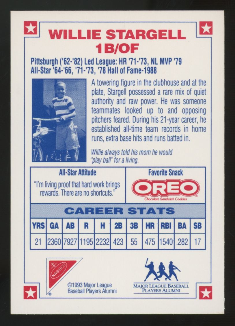 1993 Nabisco Willie Stargell All Star Auto #6