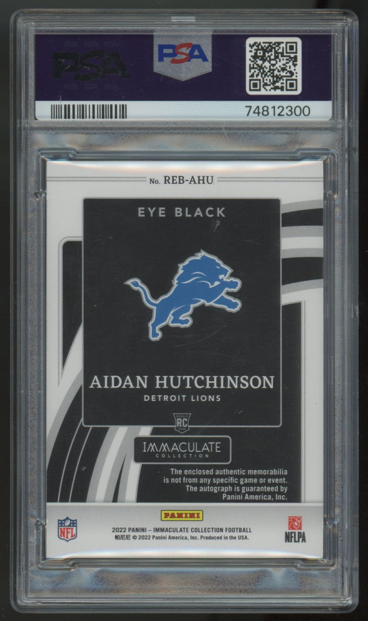 2022 Immaculate Aidan Hutchinson Eye Black RC Patch Auto RPA /99 PSA 9 8