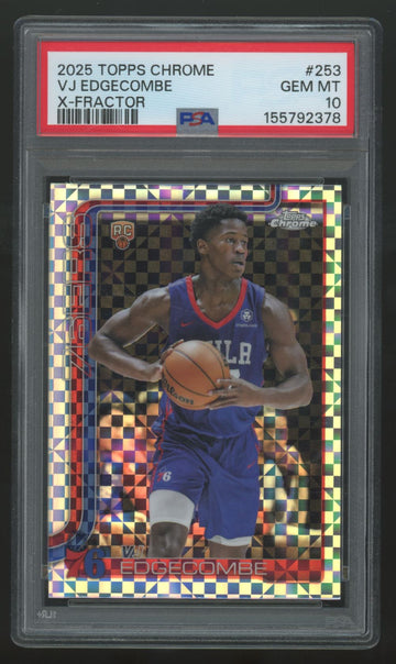 2025-26 Topps Chrome VJ Edgecombe RC X-Fractor #253 PSA 10