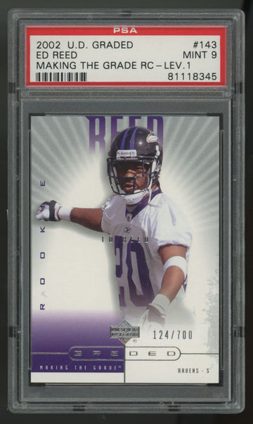2002 Upper Deck Graded Ed Reed RC Making The Grade /700 #143 PSA 9