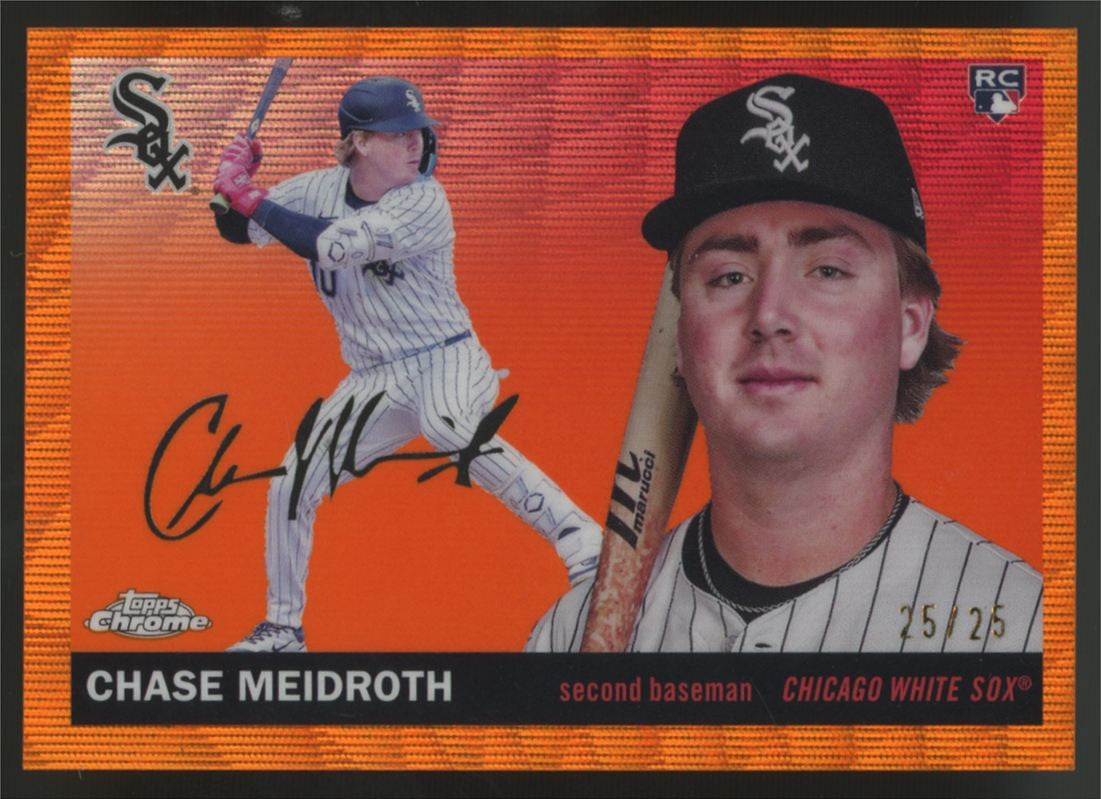 2025 Topps Chrome Platinum Anniversary Chase Meidroth Orange Wave Refractor /25