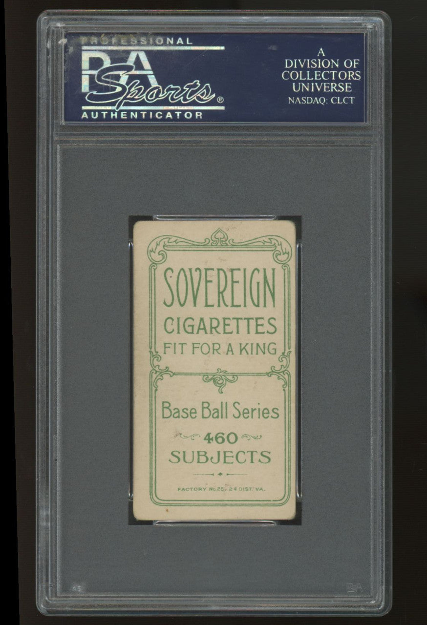 1909-11 T206 Christy Mathewson Dark Cap Sovereign 460 Back PSA 3