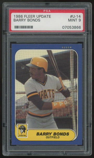 1986 Fleer Update Barry Bonds RC #U-14 PSA 9 *866