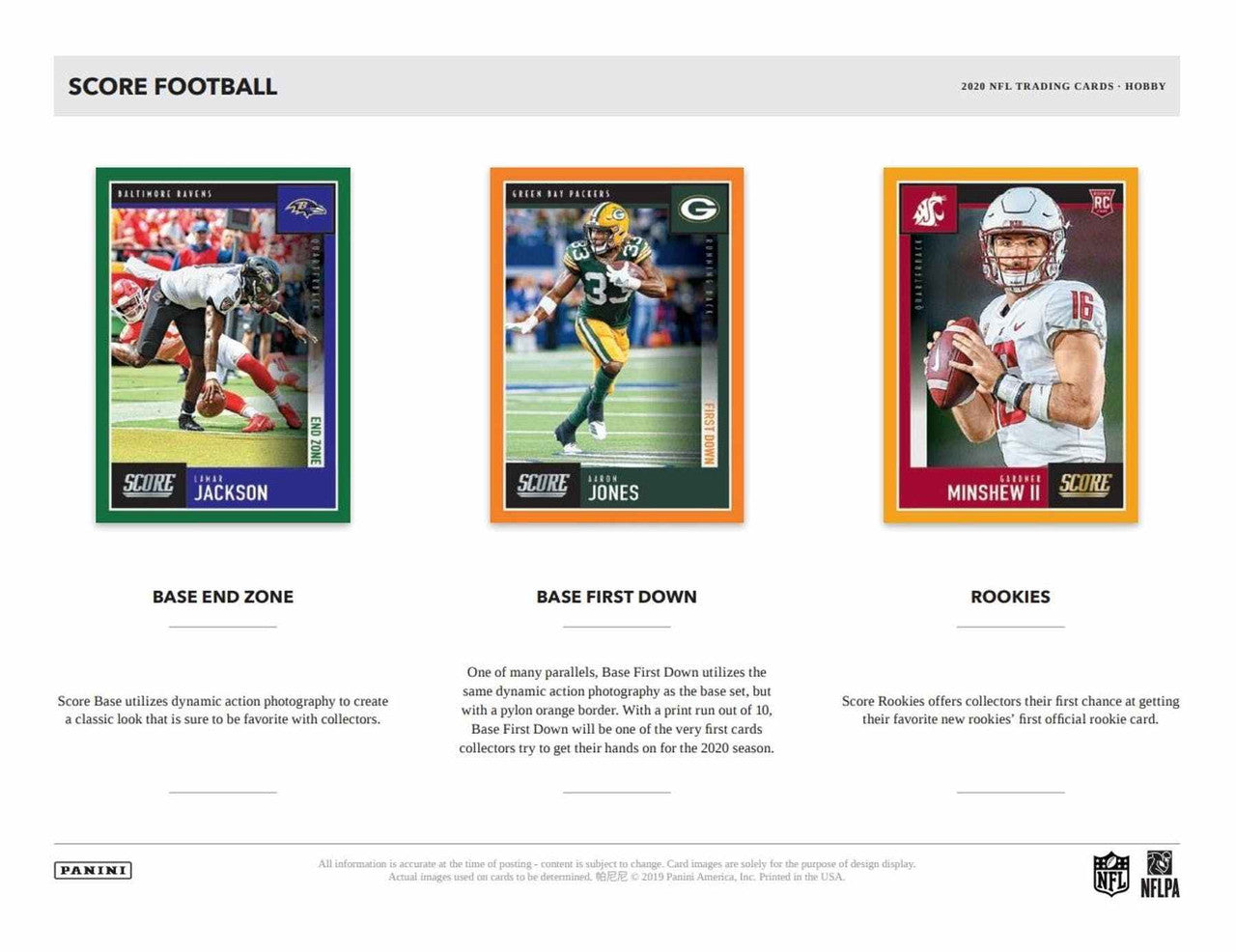 2020 Panini Score Football Hobby Box