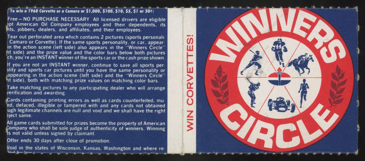 1968 American Oil Bart Starr / Camaro Winner's Circle Panel