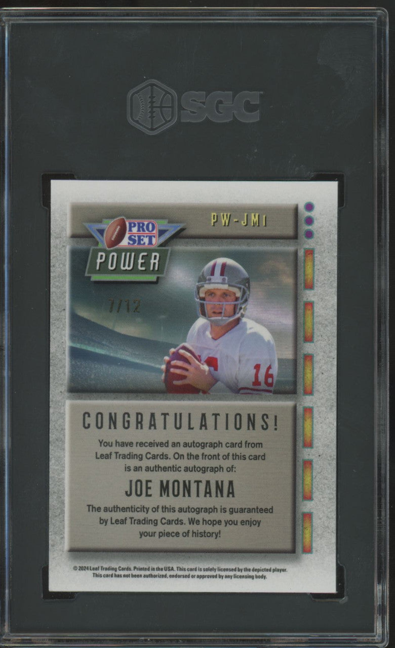 2024 Leaf Pro Set Metal Joe Montana Blue Power Auto /12 #PW-JM1 SGC 9 10 *446