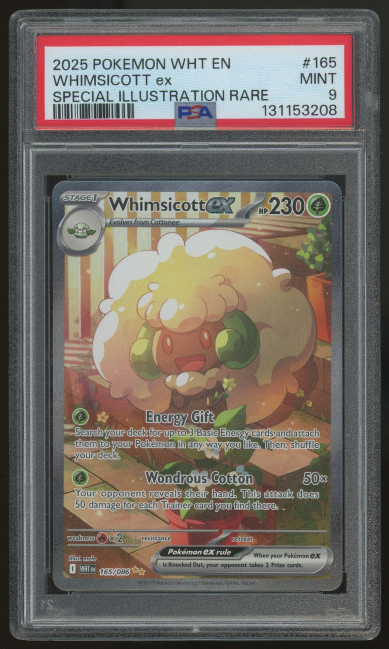 2025 Pokemon Whimsicott White Flare Special Illustration Rare #165 PSA 9