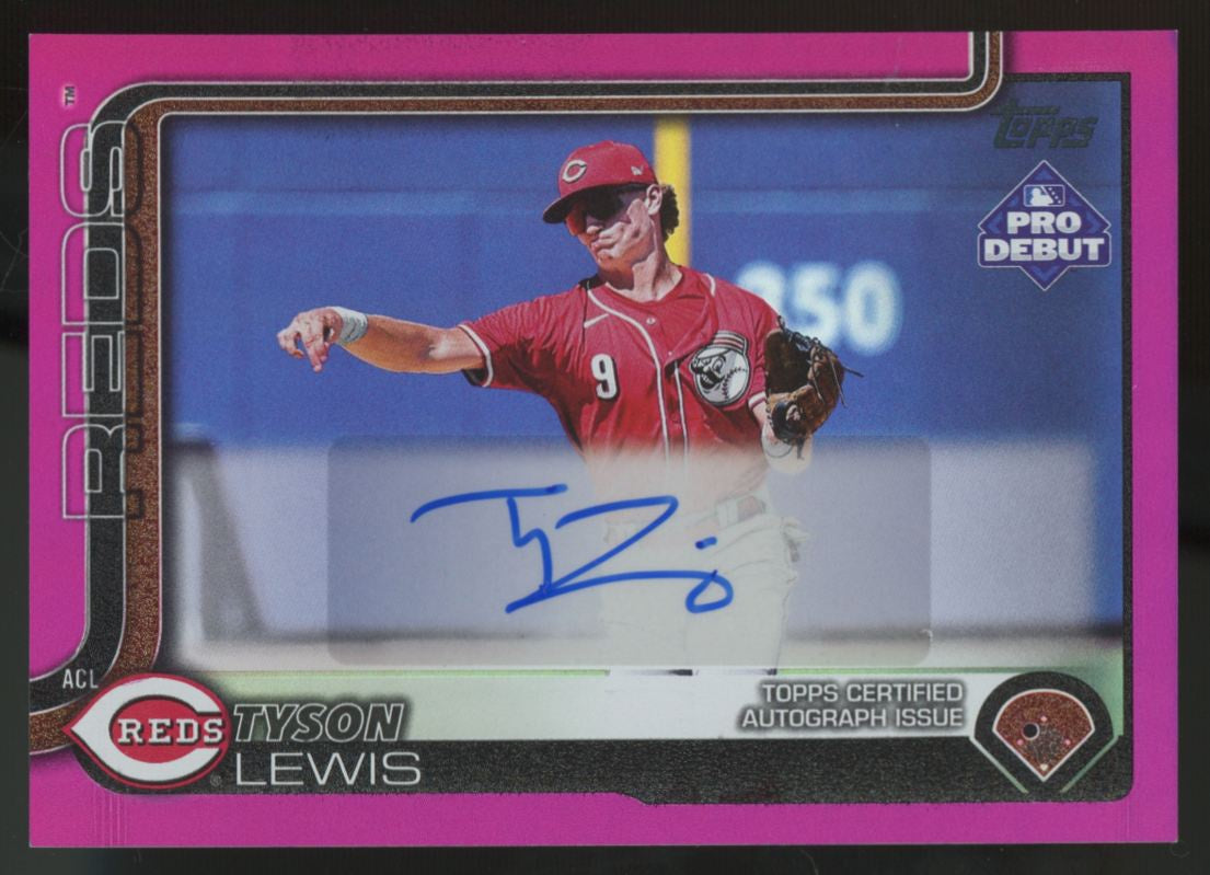 2025 Topps Pro Debut Tyson Lewis RC Fuschia Foil Auto /199 #PD-175