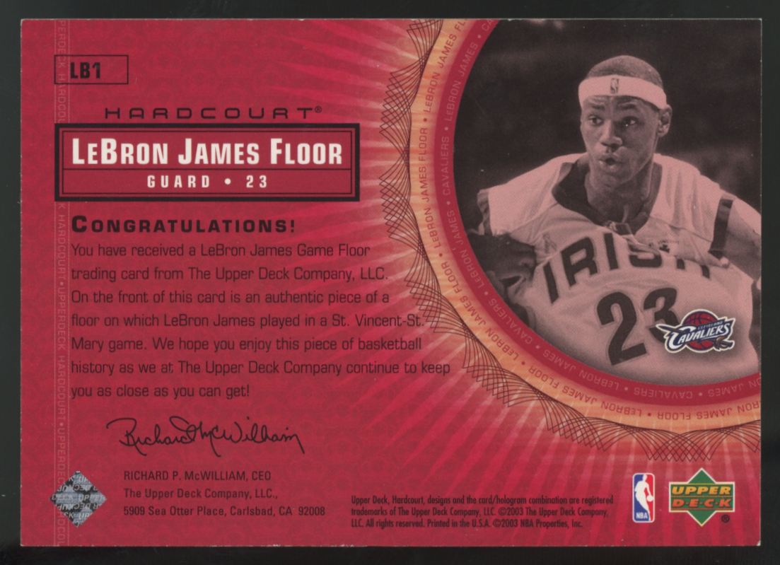 2003-04 Upper Deck Hardcourt LeBron James RC Floor Relic #LB1