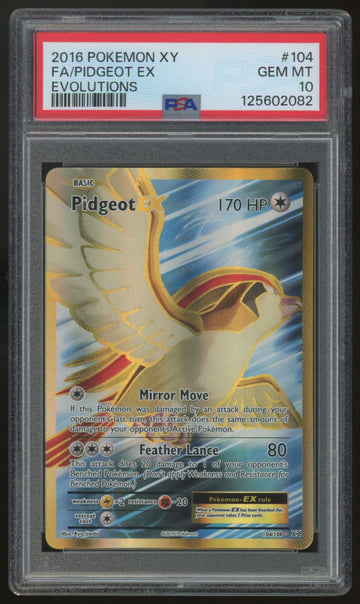 2016 Pokemon Pidgeot EX Evolutions Full Art #104 PSA 10