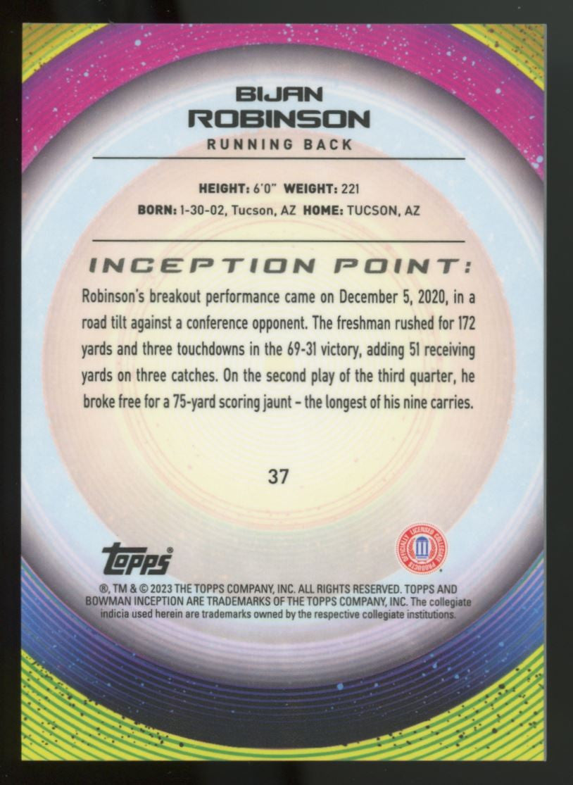 2022-23 Bowman University Inception Bijan Robinson /199 #37