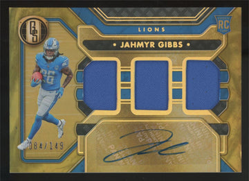 2023 Panini Gold Standard Jahmyr Gibbs RC Triple Patch Auto RPA /149 #280