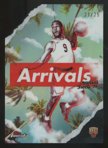 2024-25 Topps Finest Bronny James Jr. RC Black Refractor Arrivals /25 #A-2