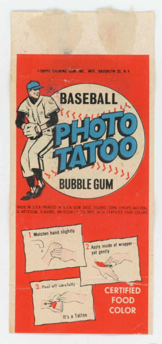 1964 Topps Baseball Photo Tattoos Harmon Killebrew