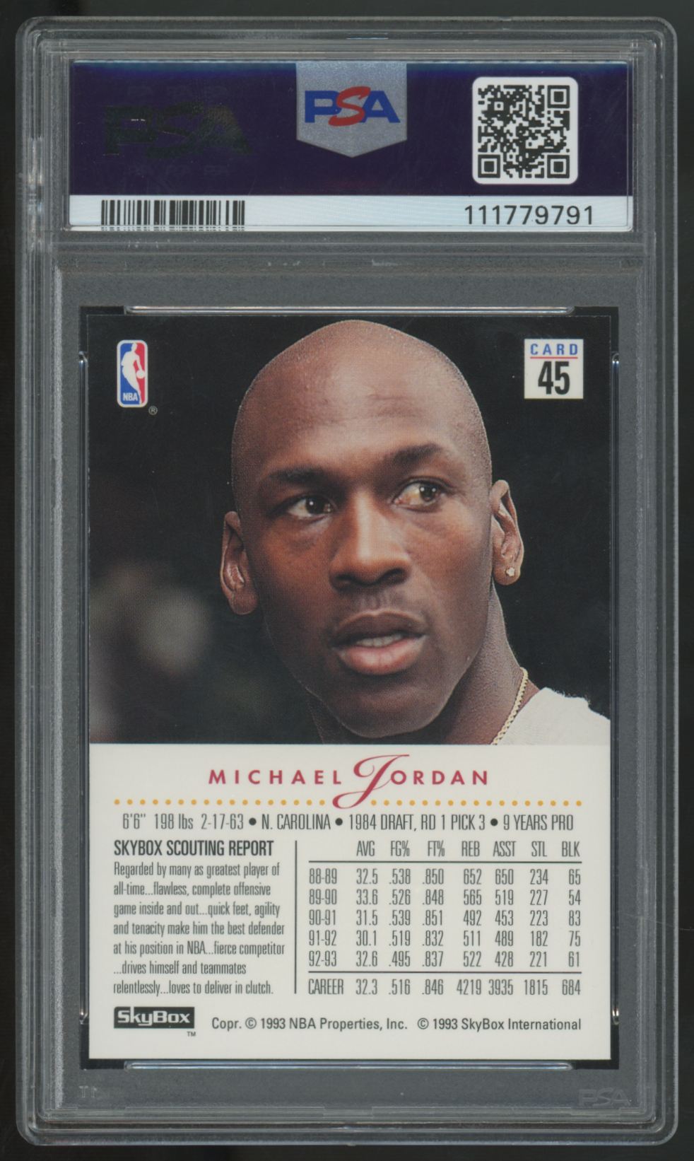 1993-94 Skybox Premium Michael Jordan #45 PSA 9