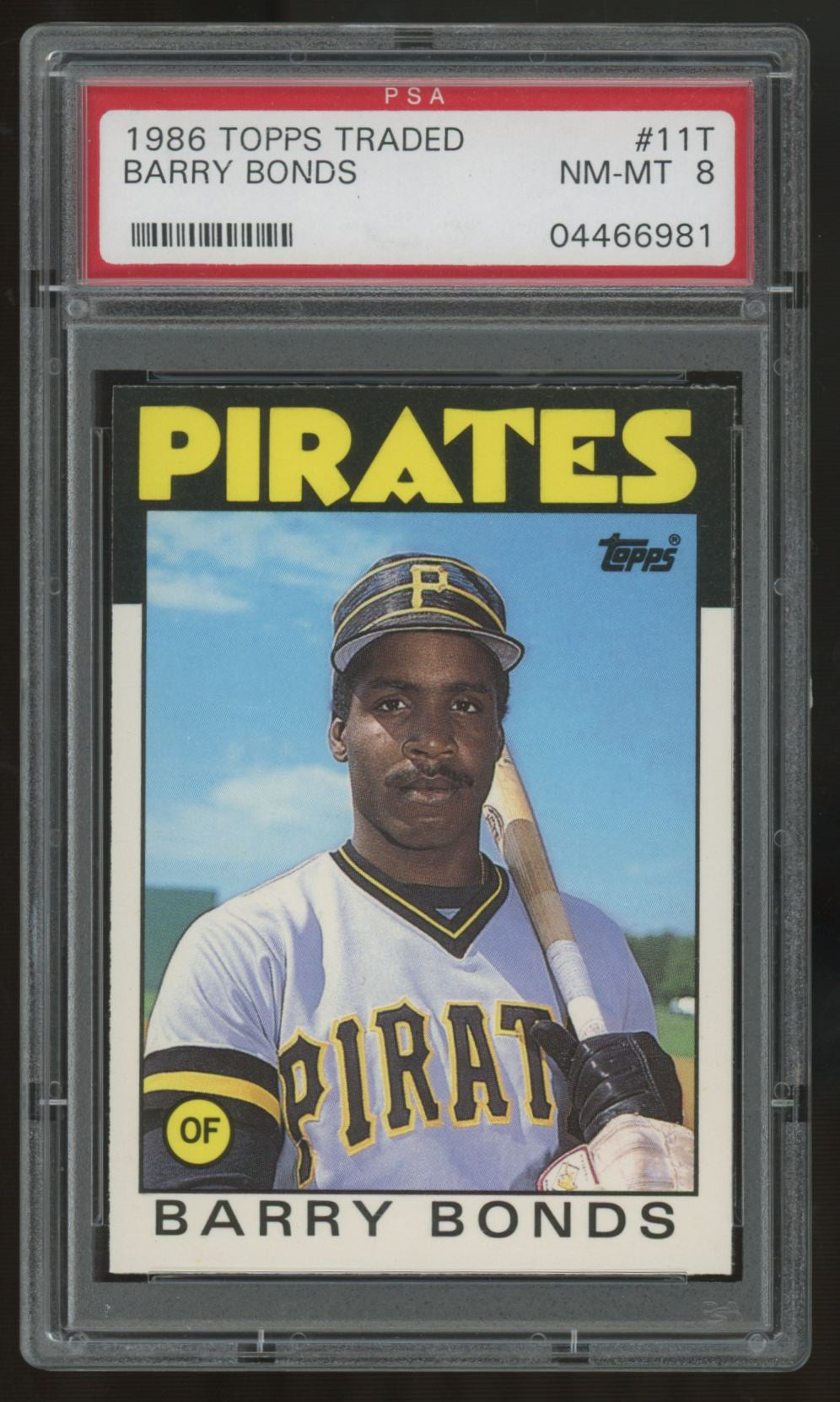 1986 Topps Traded Barry Bonds RC #11T PSA 8 *981