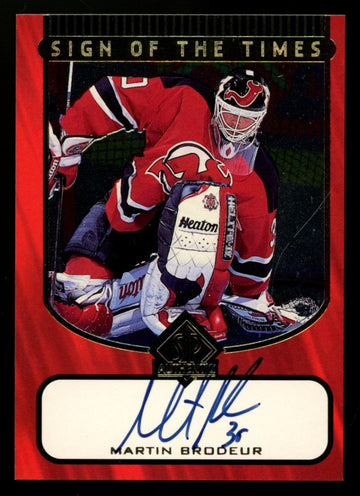 1997-98 Upper Deck SP Authentic Martin Brodeur Sign of the Times Auto #MB