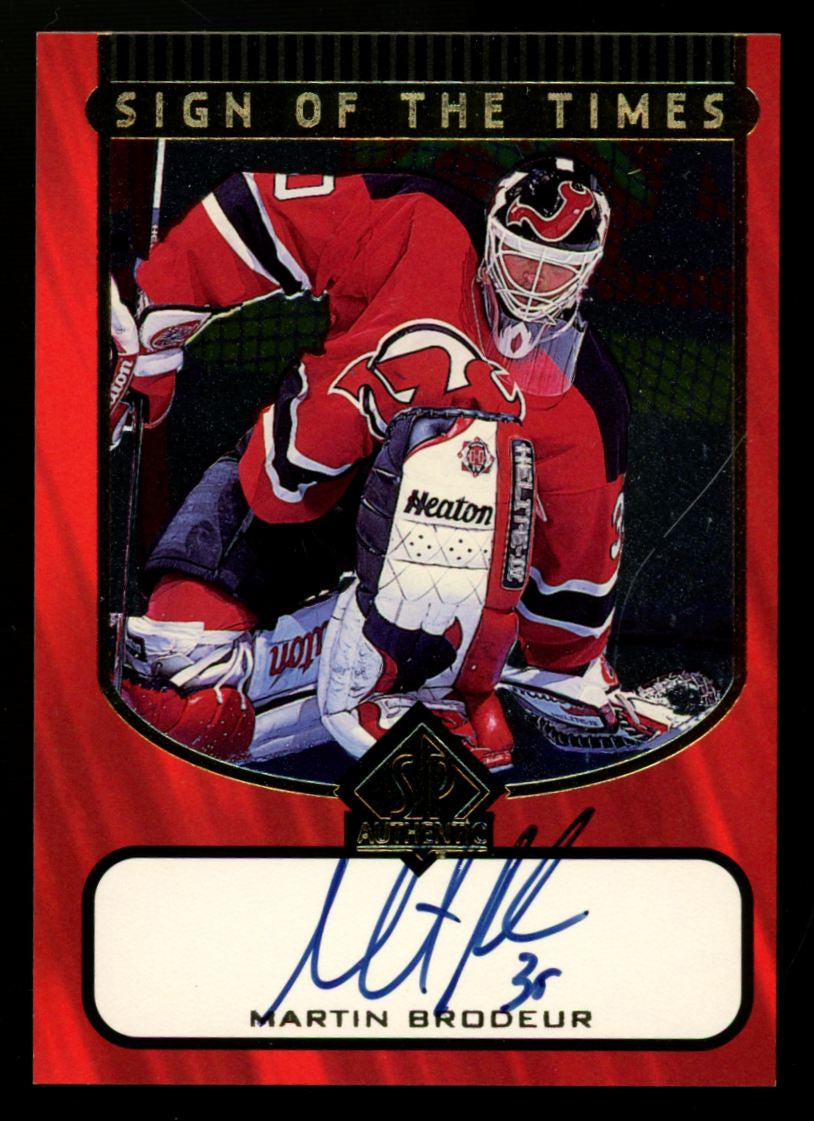 1997-98 Upper Deck SP Authentic Martin Brodeur Sign of the Times Auto #MB