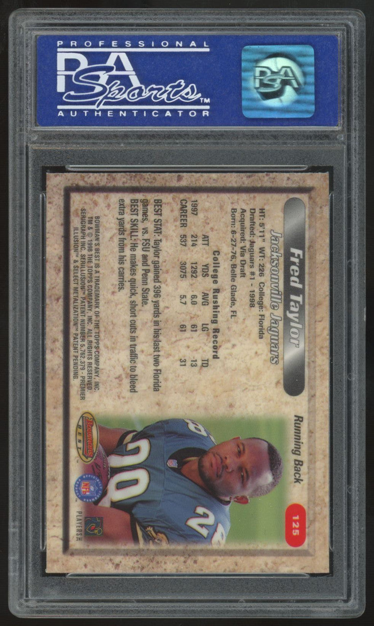 1998 Bowman's Best Fred Taylor RC #125 PSA 9