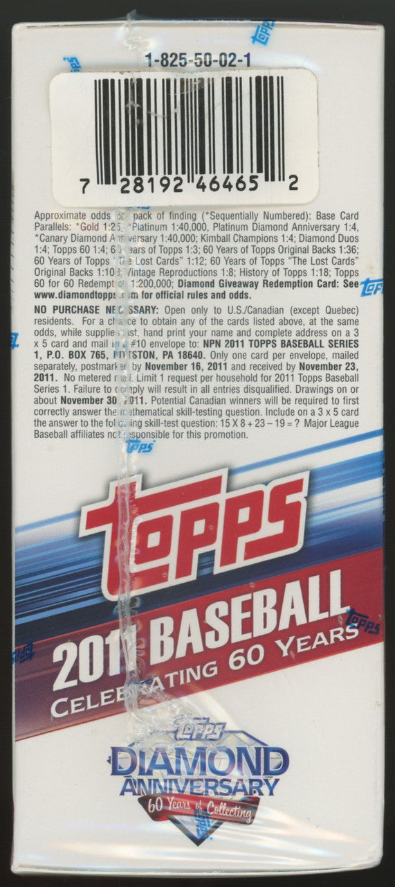 2011 Topps Baseball Series 1 Blaster Box Factory Sealed