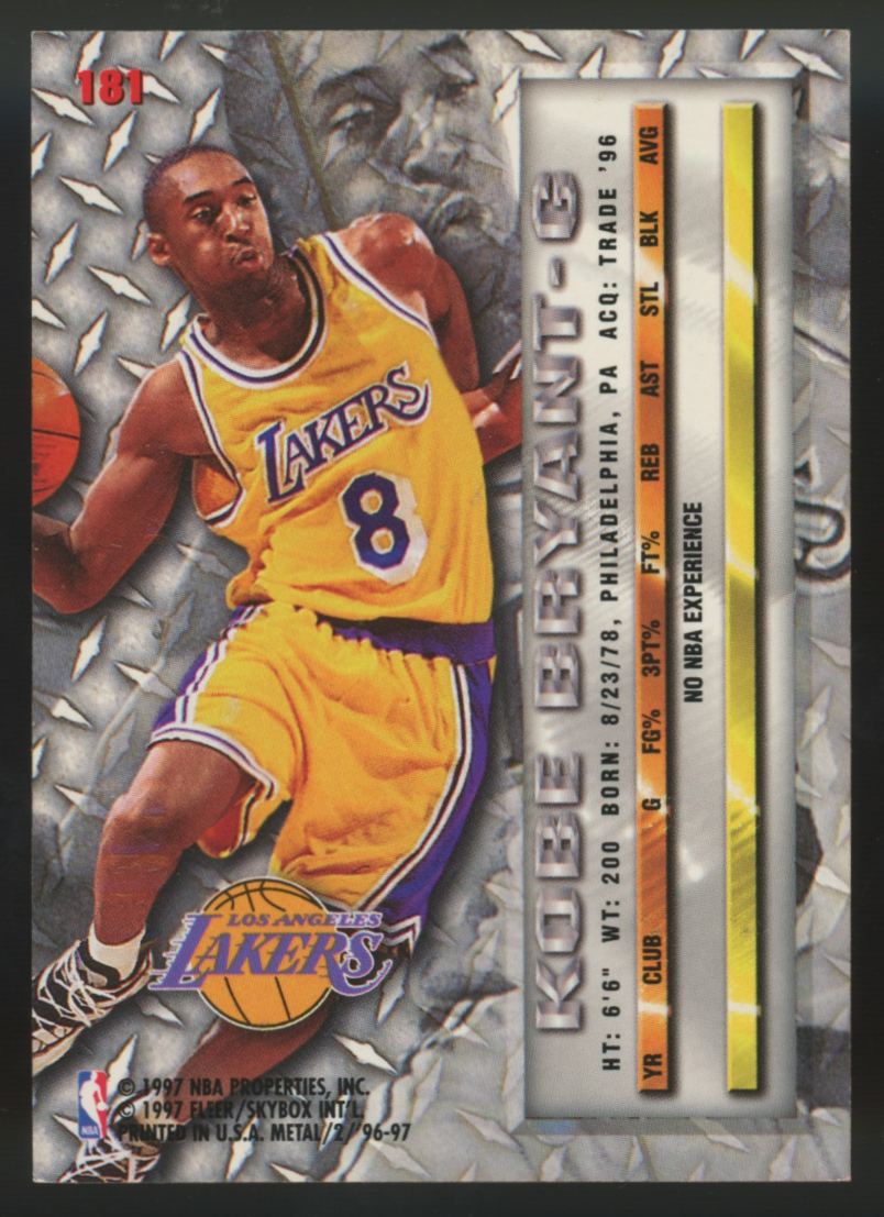 1996-97 Fleer Metal Kobe Bryant RC #181 EX-MT